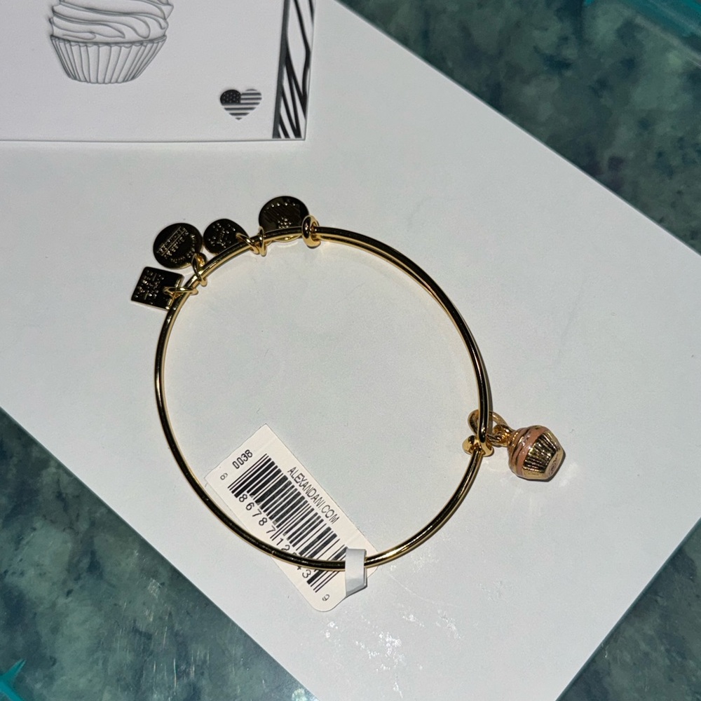 Alex and Ani Gold Cupcake Charm Bracelet